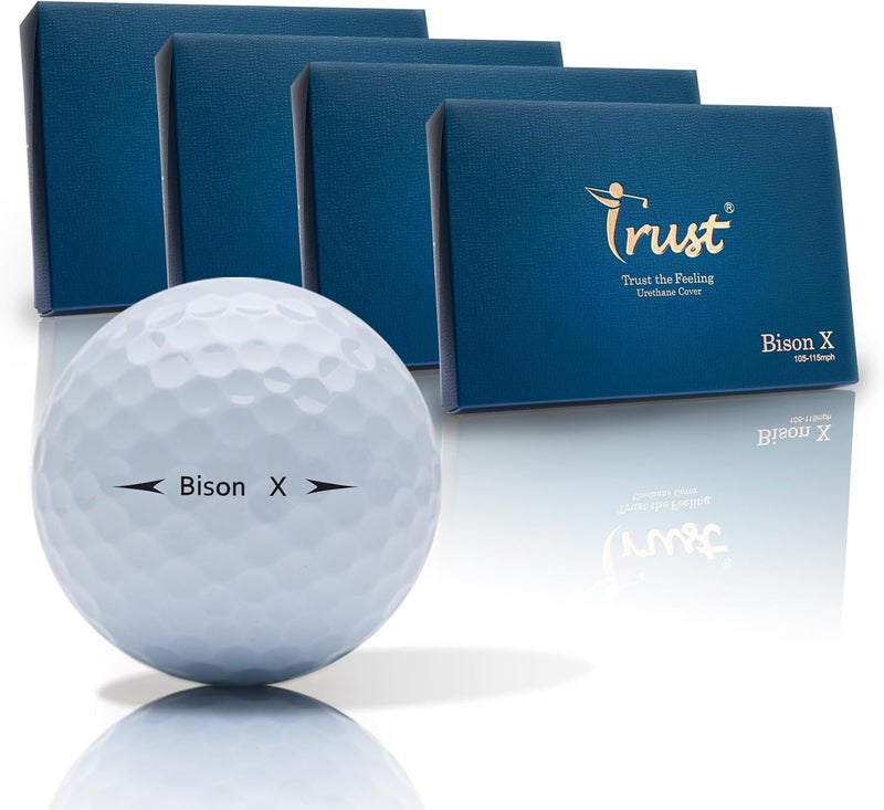 Trust Golf Ball I K8 Bison I Urethane Cover with Reactive Core I 3-Pcs I for Different Swing Speed I 12, 48, or 100 Balls I - Image 1